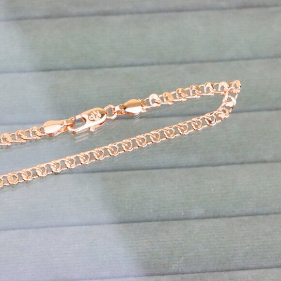 "Classic Rose Gold Chain Anklet, Bold Look, High Shine Finish, XPAL1173 - Picture 10 of 12